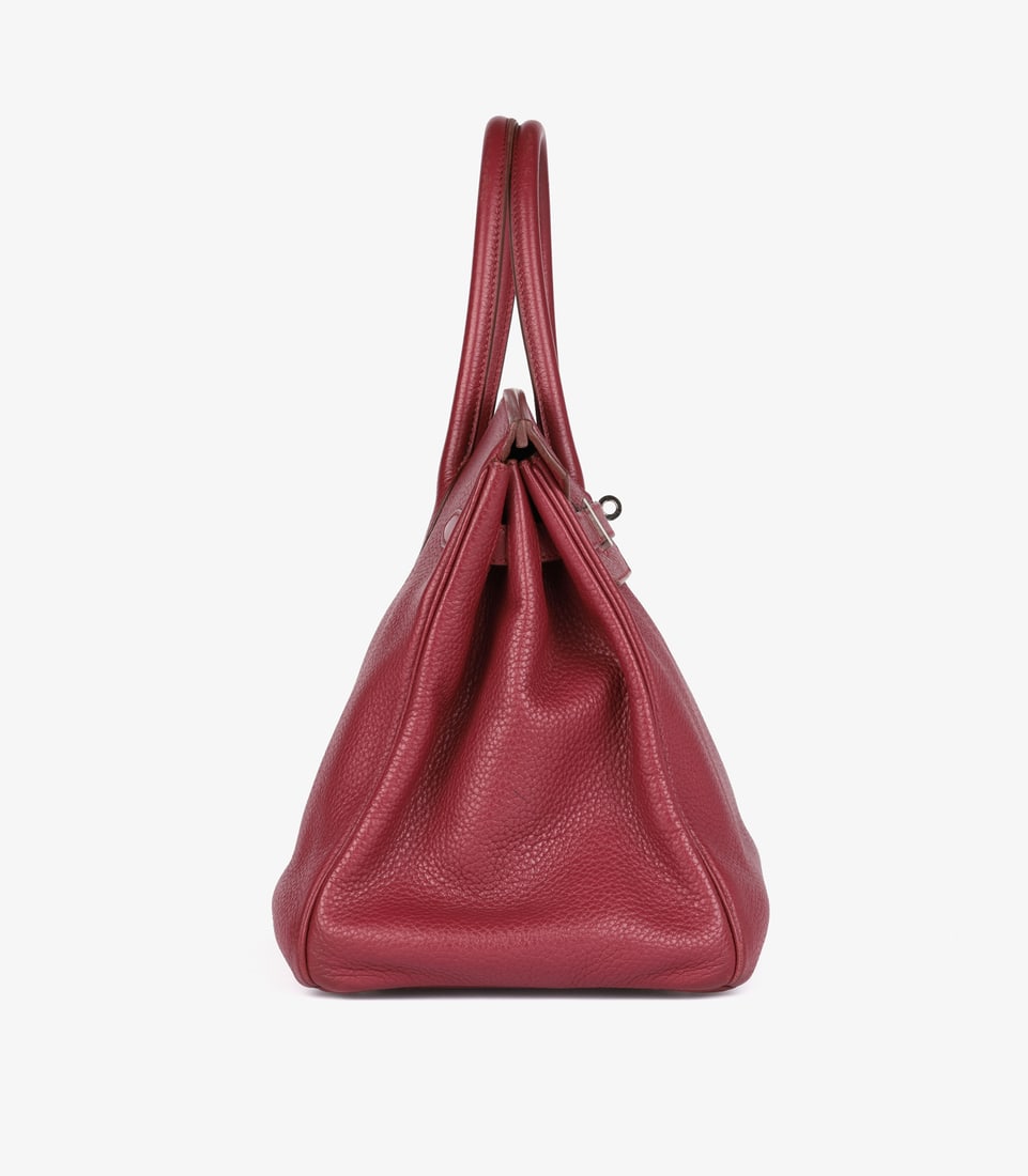 Hermès Rubis Clemence Leather Birkin 35cm Retourne Handbag - 4