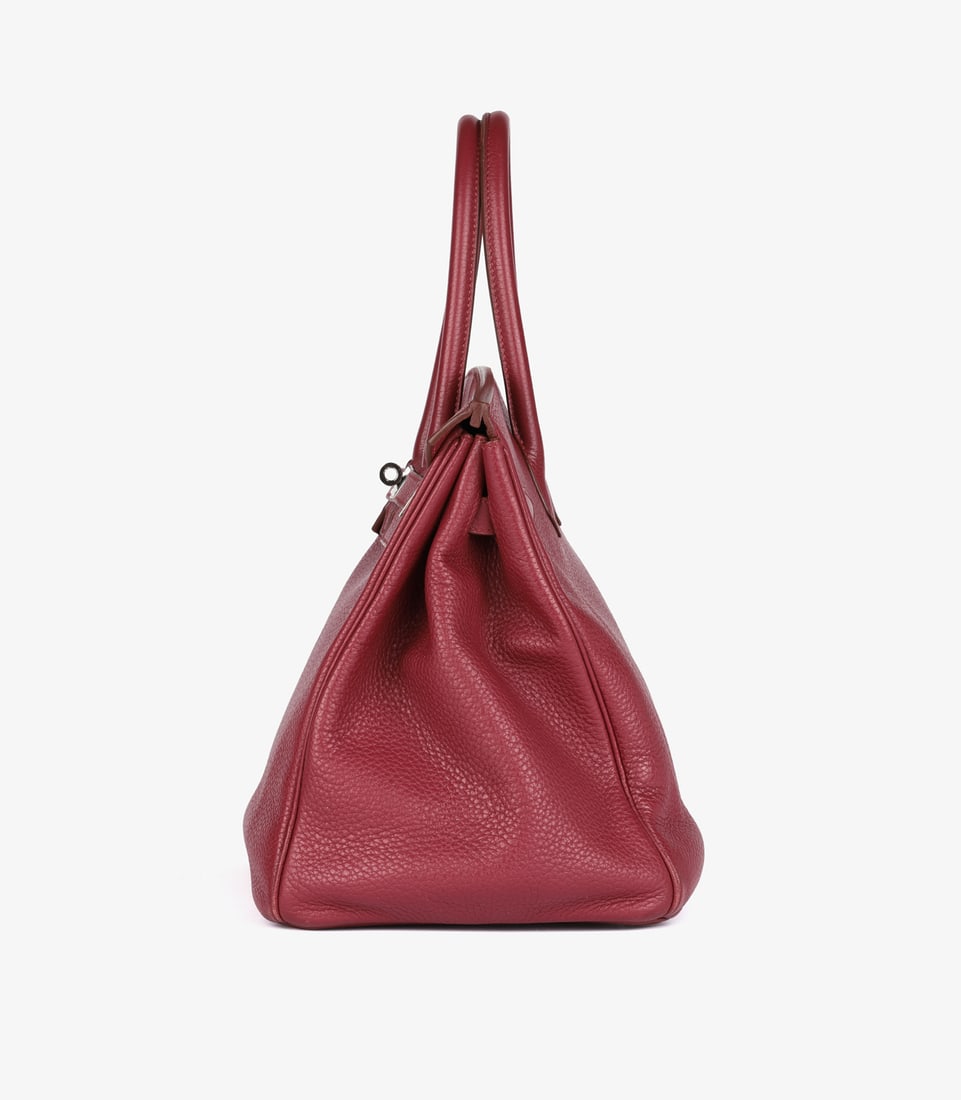 Hermès Rubis Clemence Leather Birkin 35cm Retourne Handbag - 5