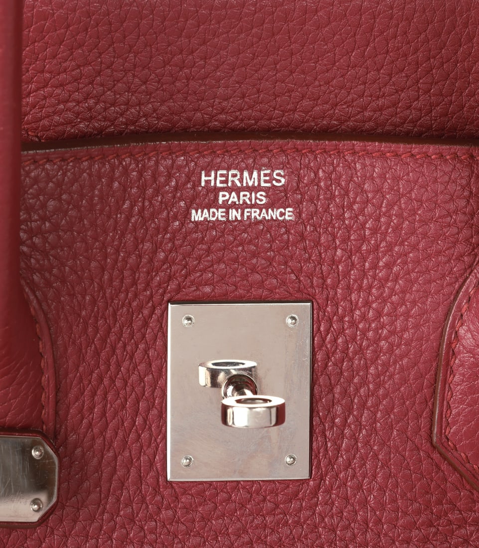 Hermès Rubis Clemence Leather Birkin 35cm Retourne Handbag - 8