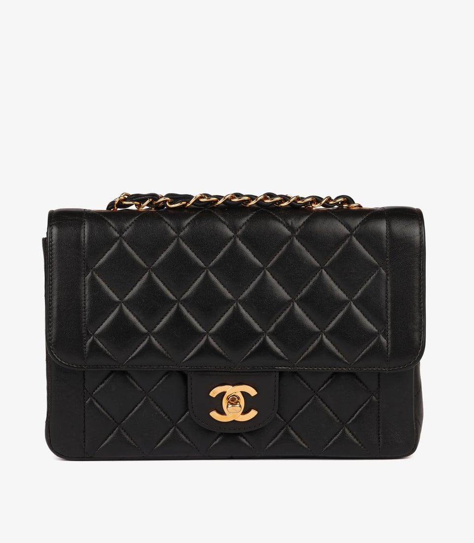 Chanel Black Quilted Lambskin Leather Vintage Small Classic Single Flap Bag: Title: Chanel Black Quilted Lambskin Leather Vintage Small Classic Single Flap Bag Description: Chanel Black Quilted Lambskin Leather Vintage Small Classic Single Flap Bag Produ