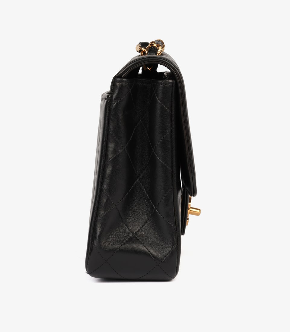 Chanel Black Quilted Lambskin Leather Vintage Small Classic Single Flap Bag - 4