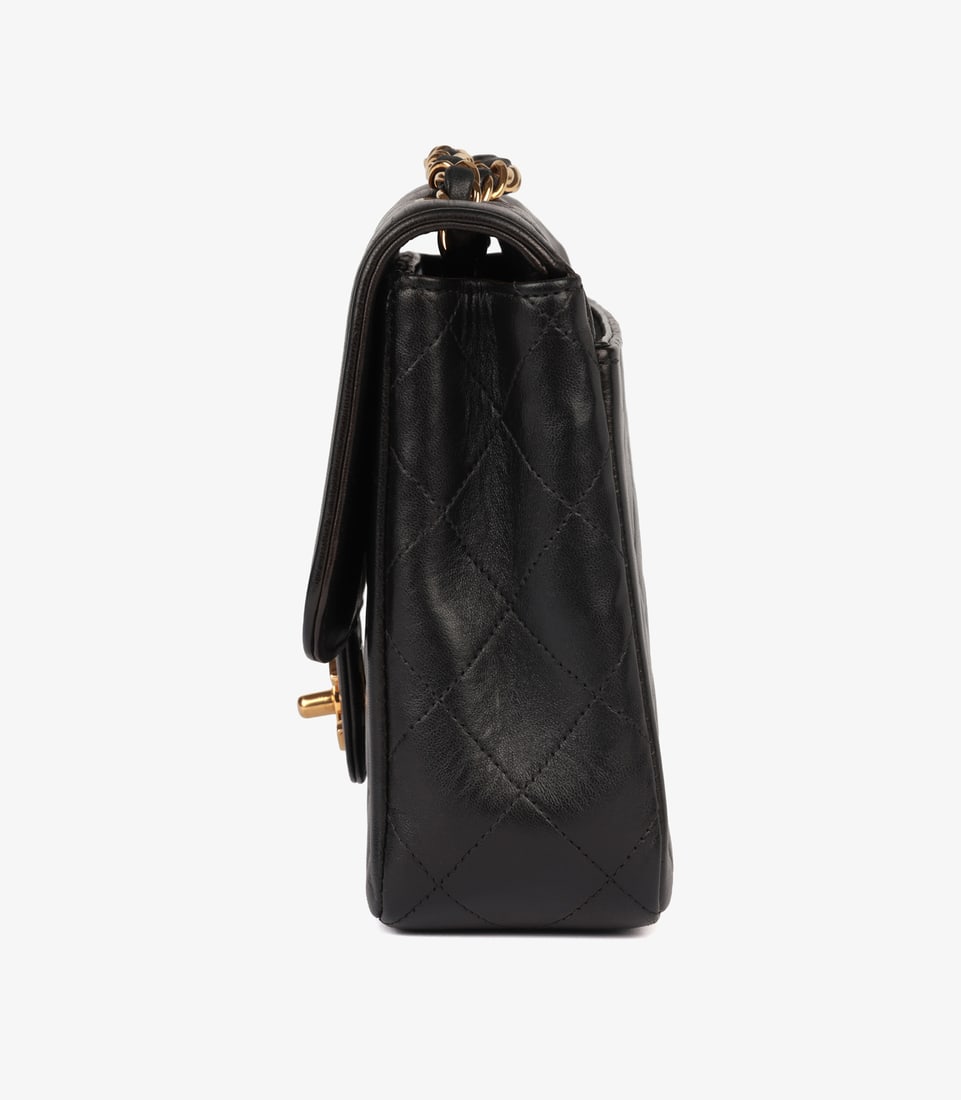 Chanel Black Quilted Lambskin Leather Vintage Small Classic Single Flap Bag - 5