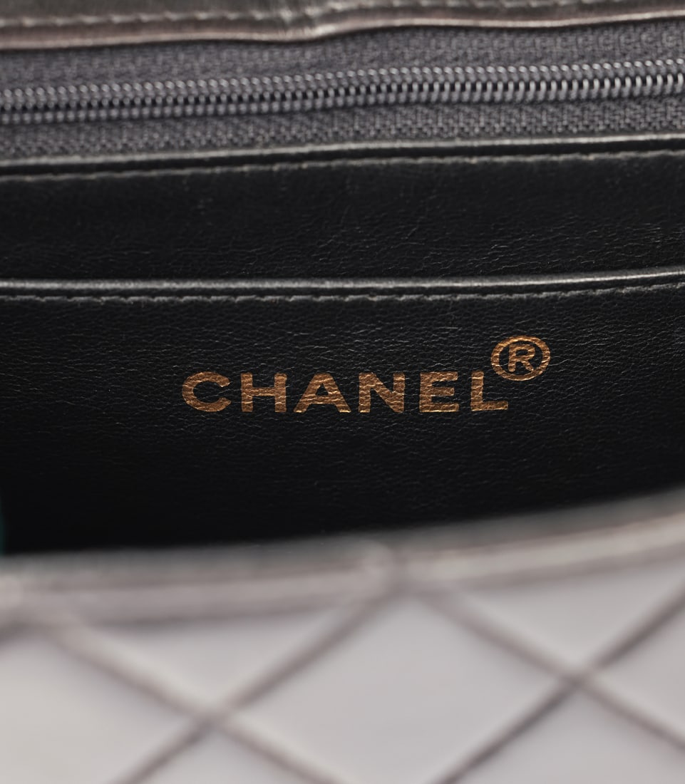 Chanel Black Quilted Lambskin Leather Vintage Small Classic Single Flap Bag - 8
