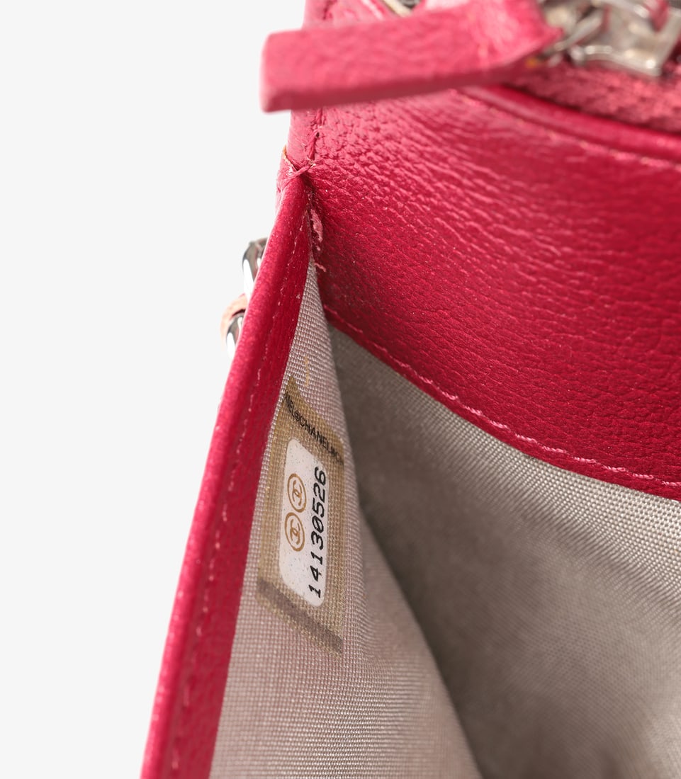 Chanel Red Goatskin Leather Mademoiselle Jacket Embossed Wallet-on-Chain WOC - 10