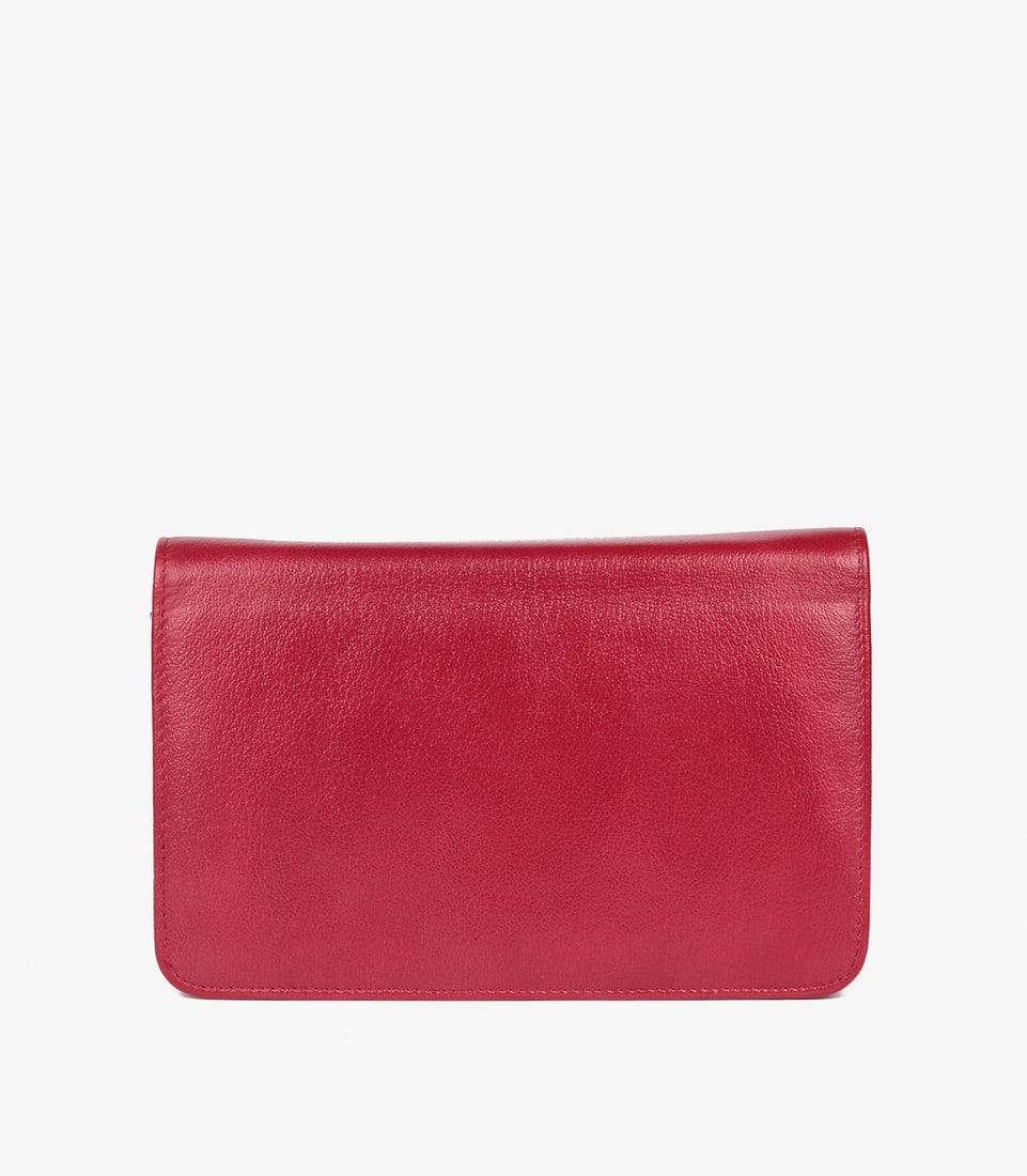 Chanel Red Goatskin Leather Mademoiselle Jacket Embossed Wallet-on-Chain WOC - 6