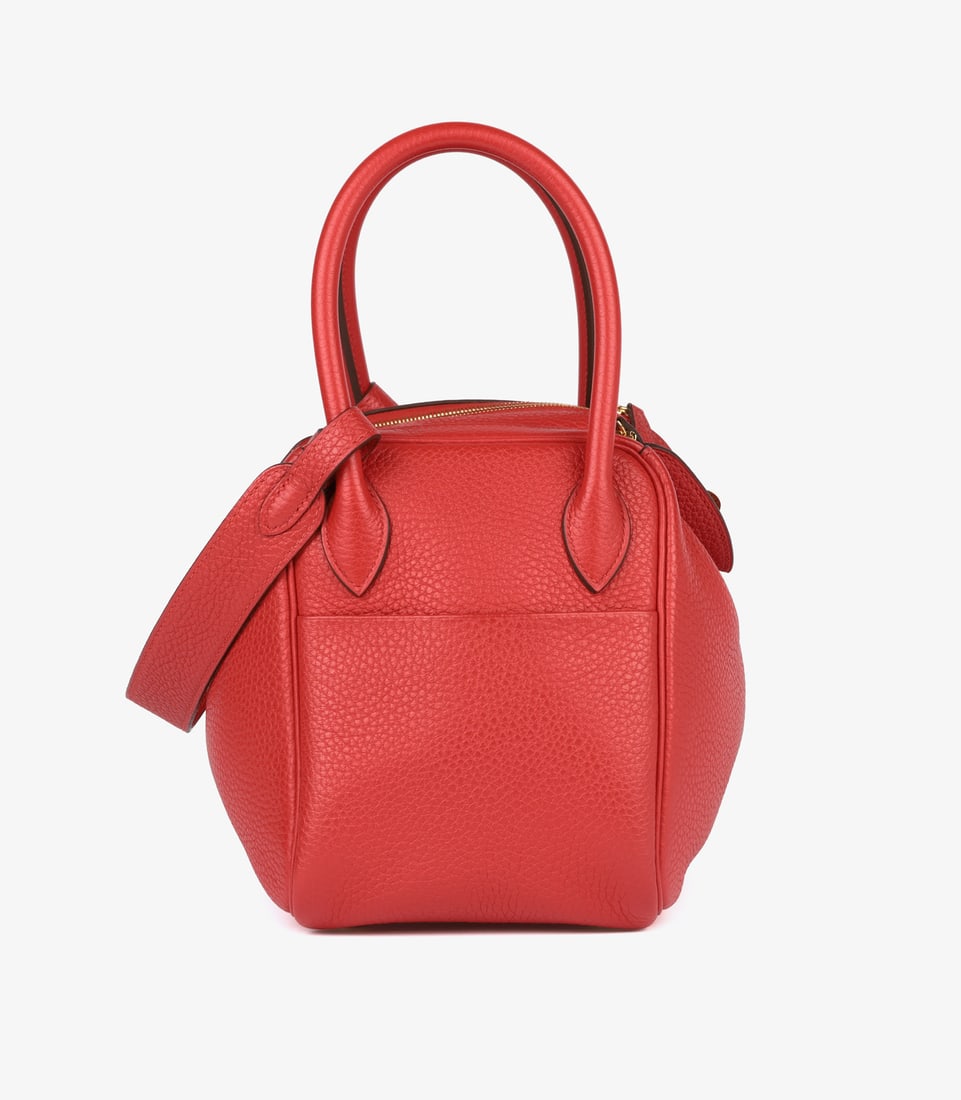 Hermès Rouge Casaque Clemence Leather Lindy 26 Handbag - 4