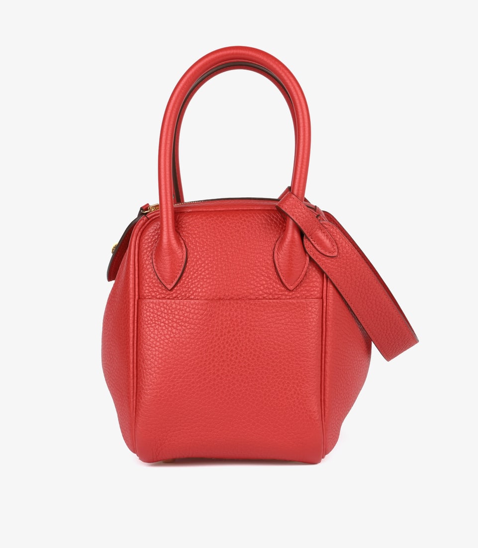 Hermès Rouge Casaque Clemence Leather Lindy 26 Handbag - 5
