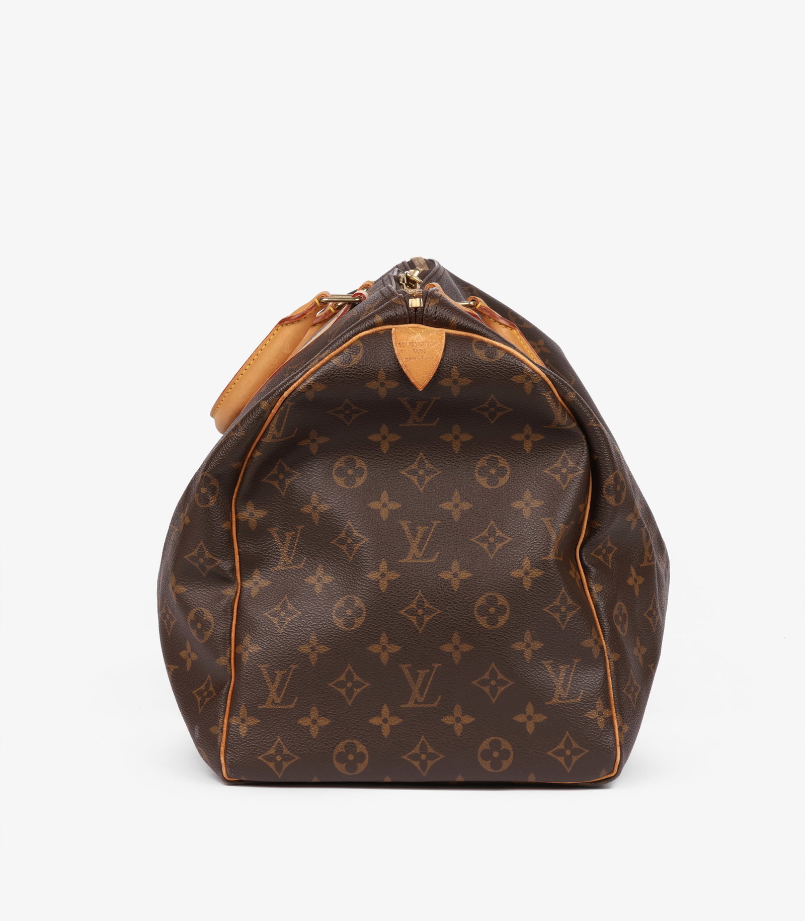 Louis Vuitton Brown Monogram Coated Canvas & Vachetta Leather Vintage Keepall 50 - 5