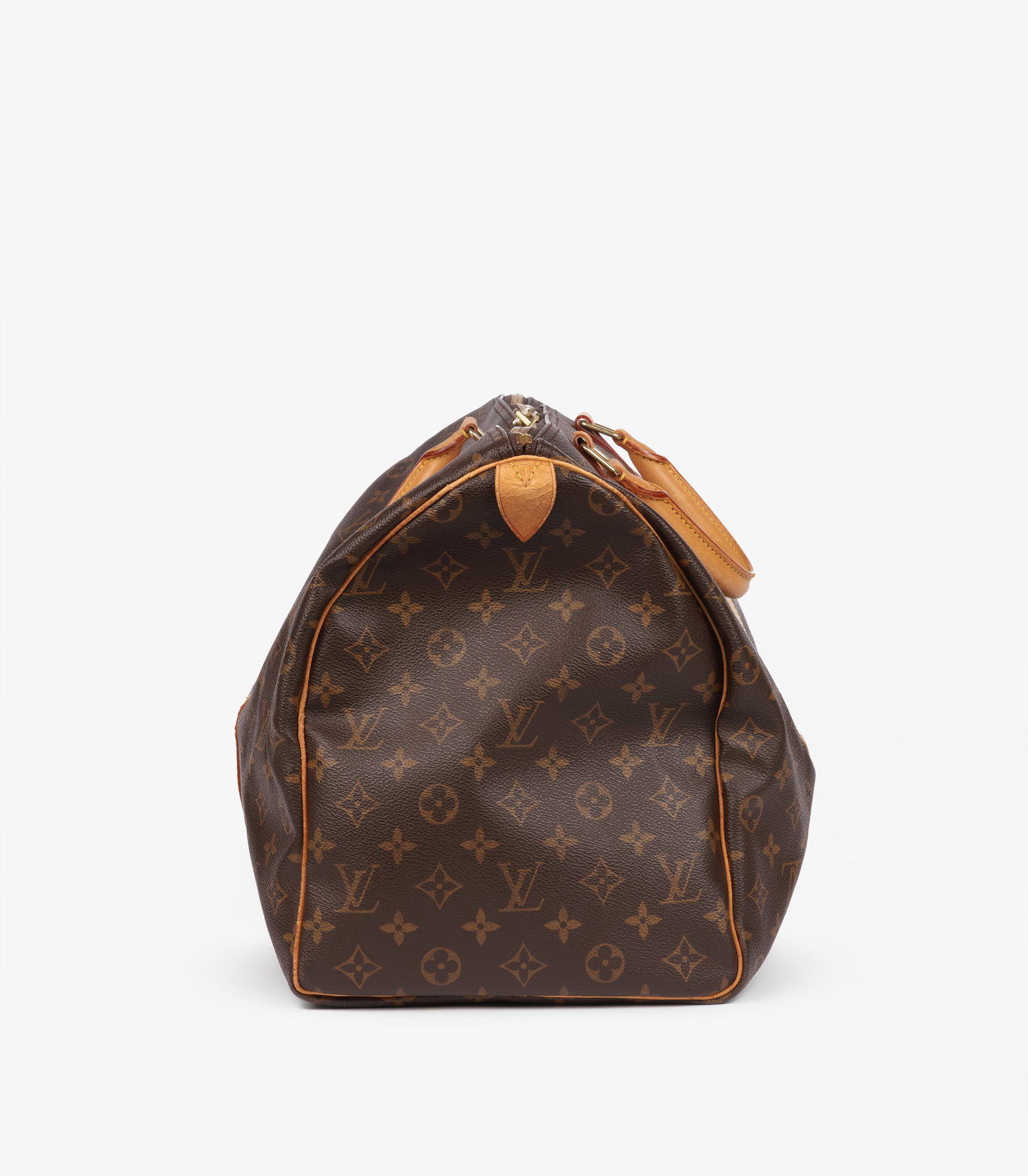 Louis Vuitton Brown Monogram Coated Canvas & Vachetta Leather Vintage Keepall 50 - 6