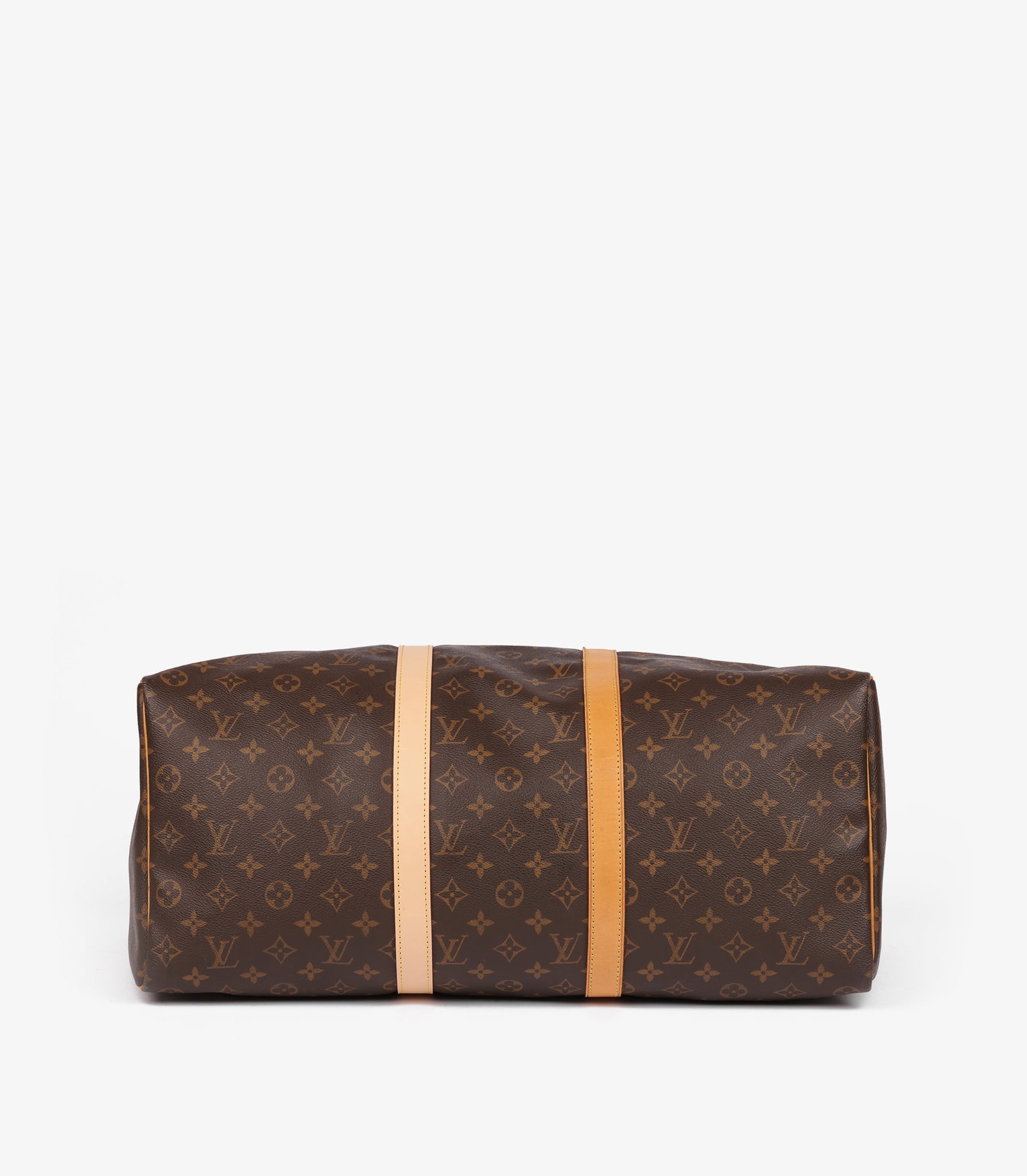 Louis Vuitton Brown Monogram Coated Canvas & Vachetta Leather Vintage Keepall 50 - 7