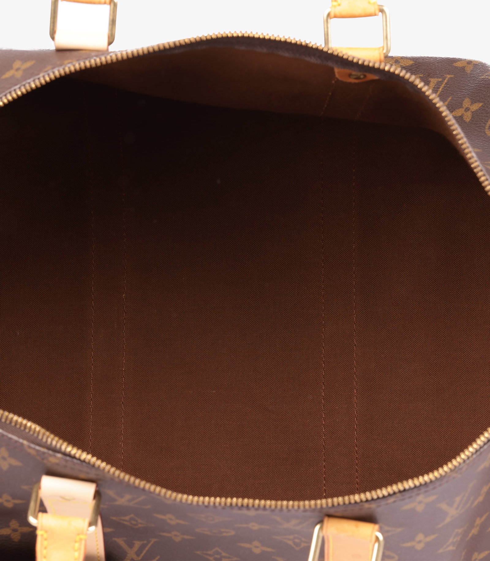 Louis Vuitton Brown Monogram Coated Canvas & Vachetta Leather Vintage Keepall 50 - 8