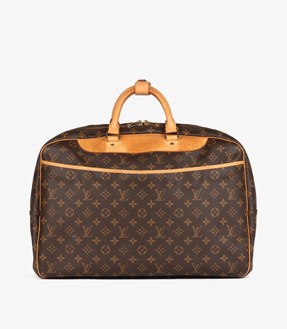 Louis Vuitton Brown Monogram Coated Canvas & Vachetta Leather Vintage Alize 50: Title: Louis Vuitton Brown Monogram Coated Canvas & Vachetta Leather Vintage Alize 50 Description: Louis Vuitton Brown Monogram Coated Canvas & Vachetta Leather Vintage Alize 50