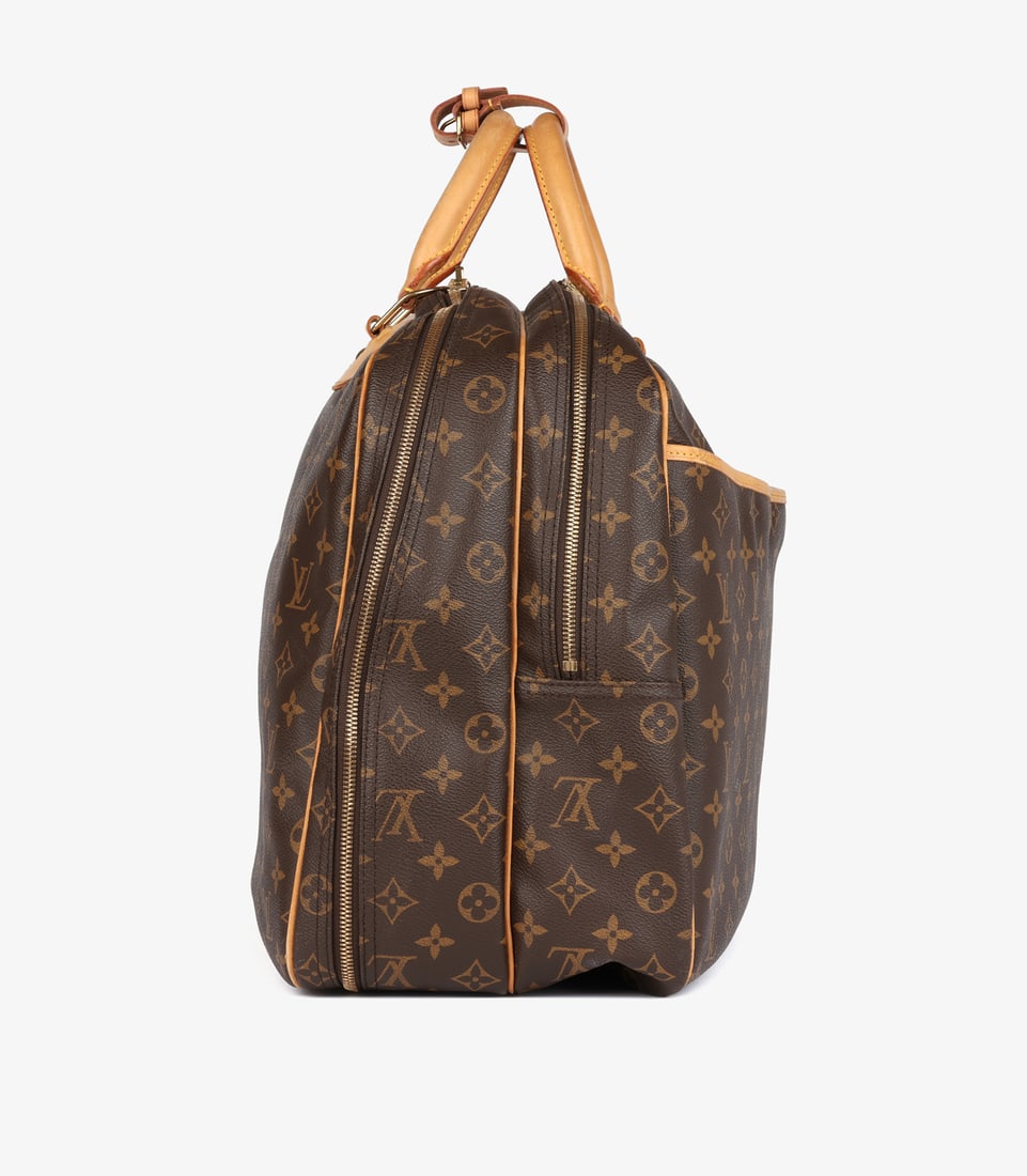 Louis Vuitton Brown Monogram Coated Canvas & Vachetta Leather Vintage Alize 50 - 4