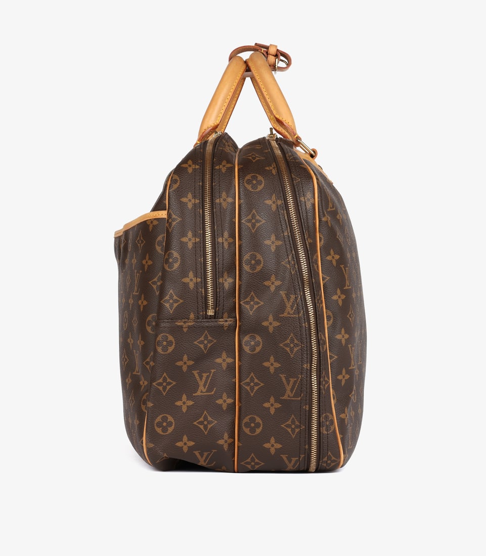 Louis Vuitton Brown Monogram Coated Canvas & Vachetta Leather Vintage Alize 50 - 5