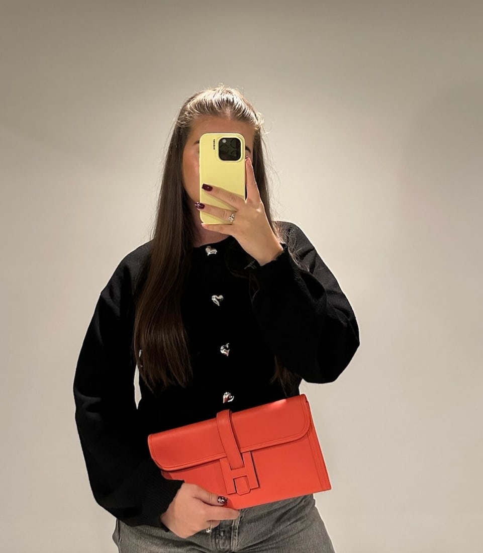 Hermès Rose Texas Evercolour Leather Jige Elan 29 Handbag - 2