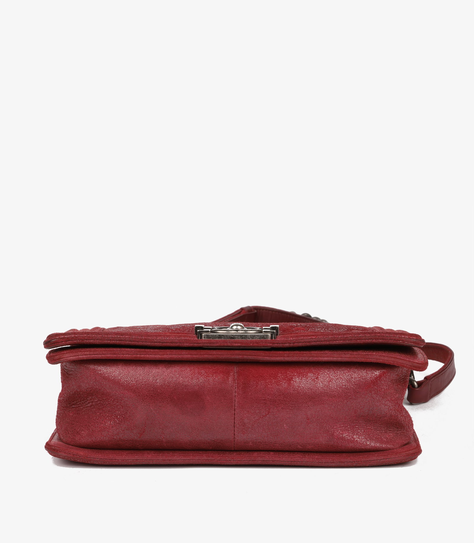 Chanel Red Chesterfield Padding Distressed Goatskin Leather Celtic Medium Le Boy Bag - 9