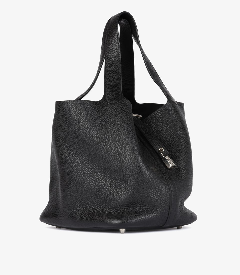 Hermès Black Clemence Leather Picotin Lock 22 Handbag - 3