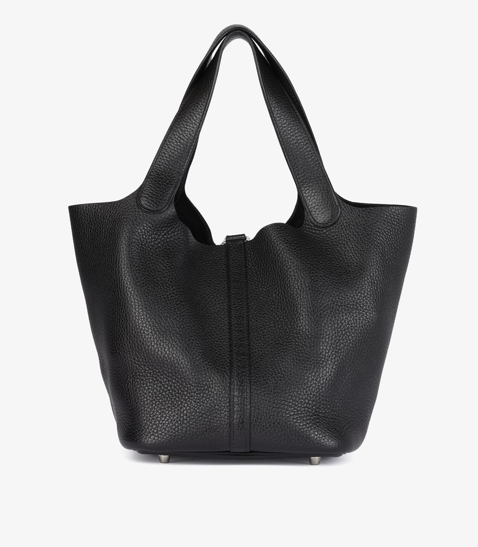 Hermès Black Clemence Leather Picotin Lock 22 Handbag - 6