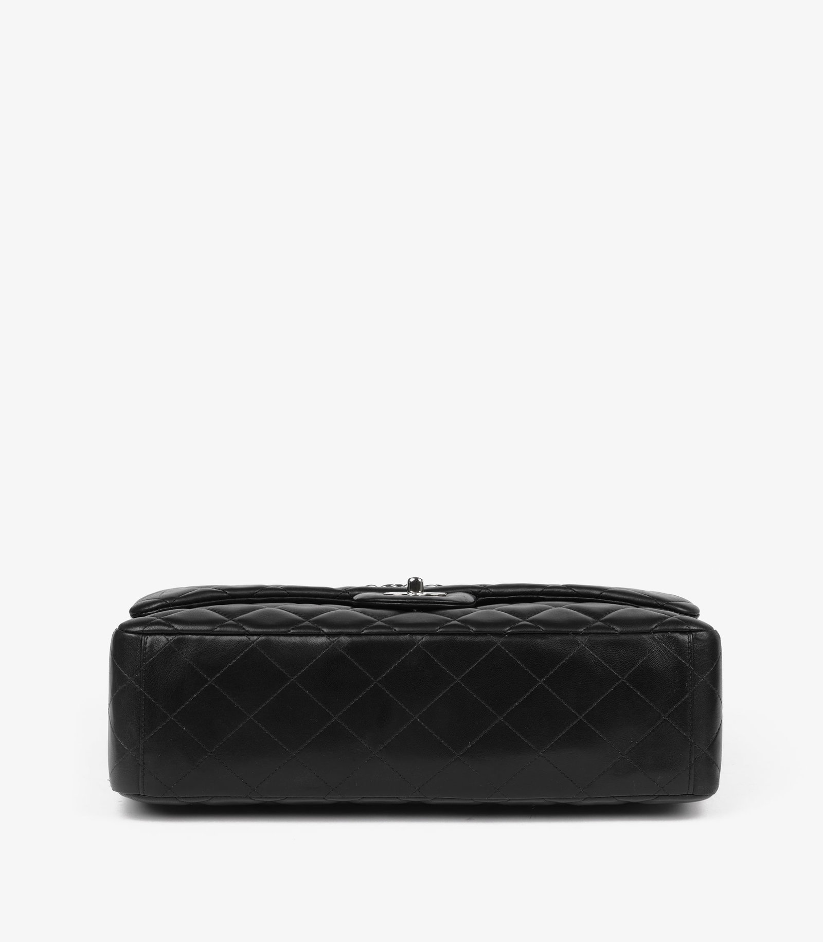 Chanel Black Quilted Lambskin Leather Maxi Classic Single Flap Bag - 7