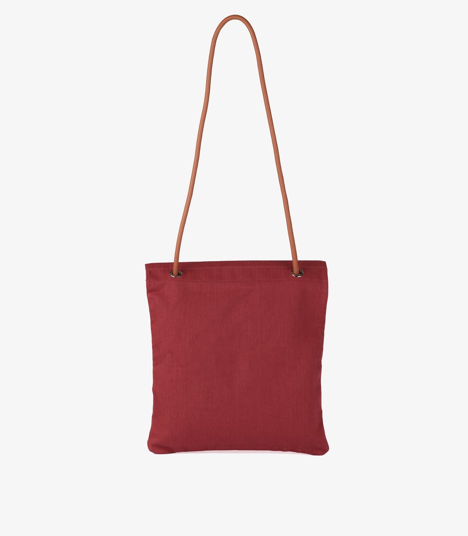 Hermès Rouge H Canvas & Gold Swift Leather Aline Grooming Bag - 7