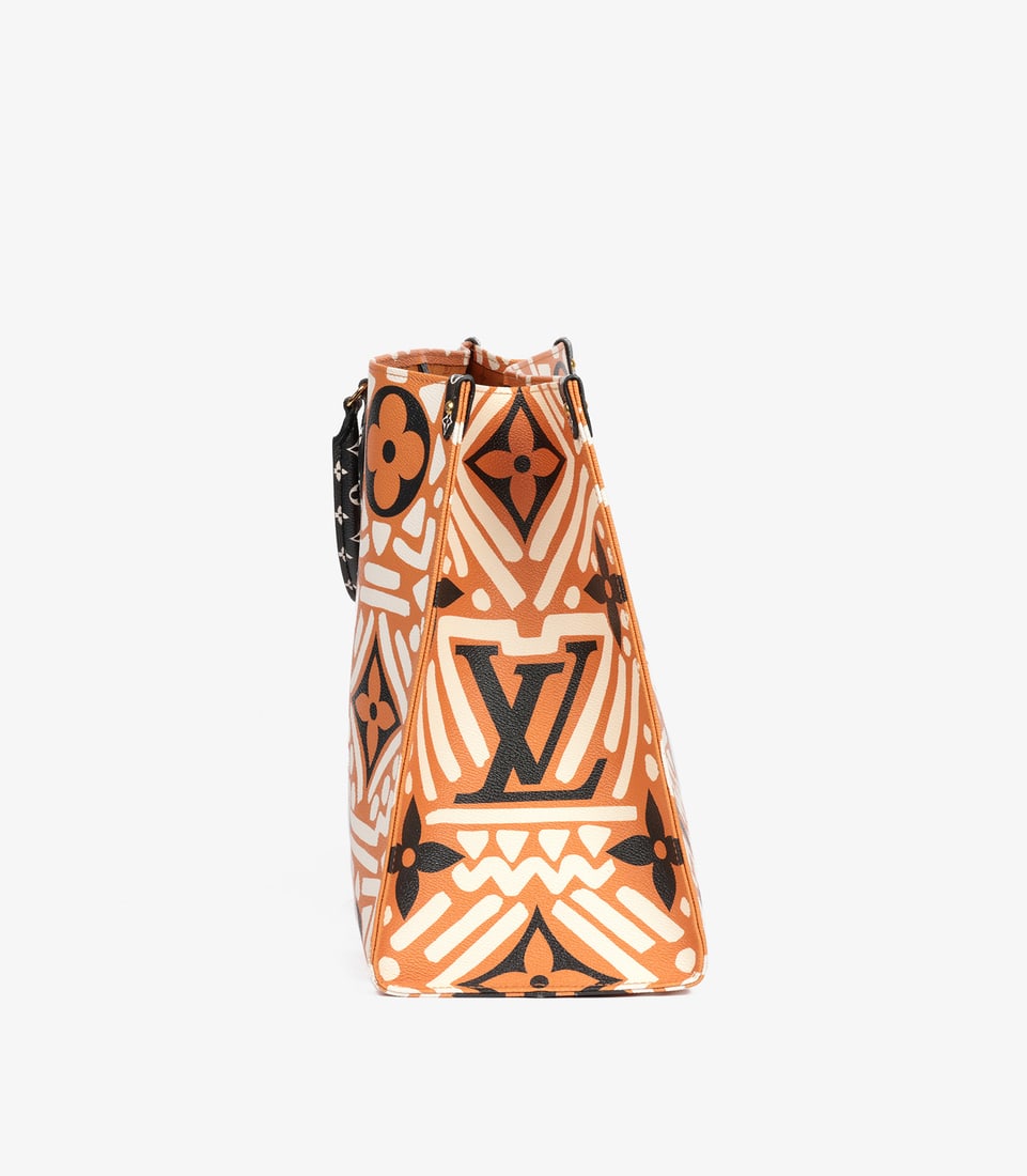 Louis Vuitton Orange, White & Black Giant Crafty Monogram Coated Canvas Onthego GM - 5