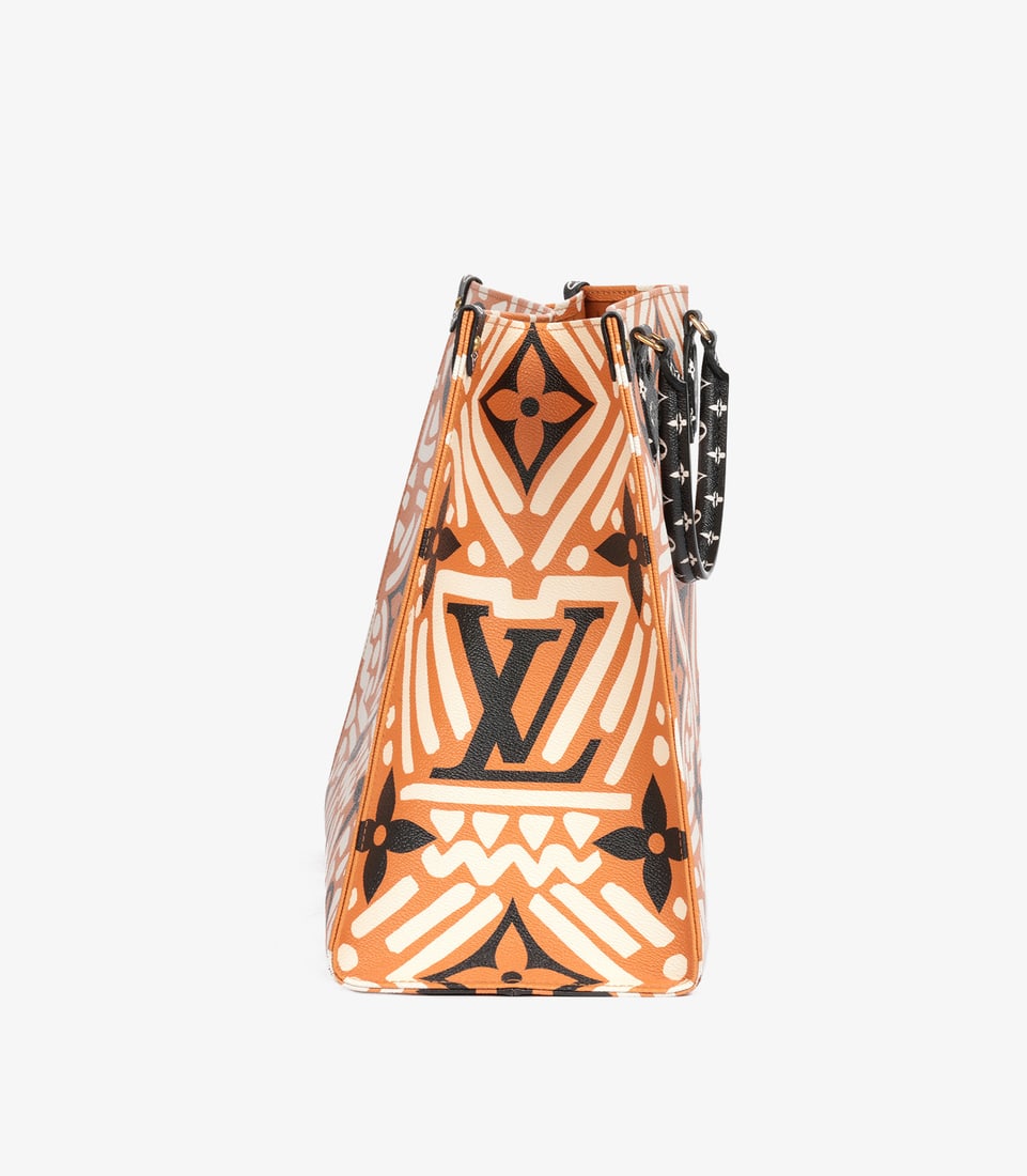 Louis Vuitton Orange, White & Black Giant Crafty Monogram Coated Canvas Onthego GM - 6