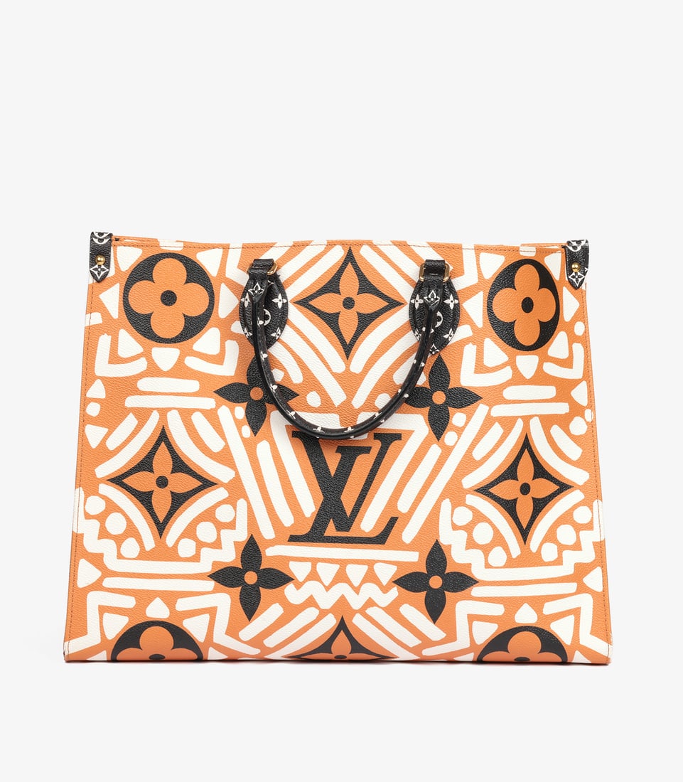 Louis Vuitton Orange, White & Black Giant Crafty Monogram Coated Canvas Onthego GM - 7