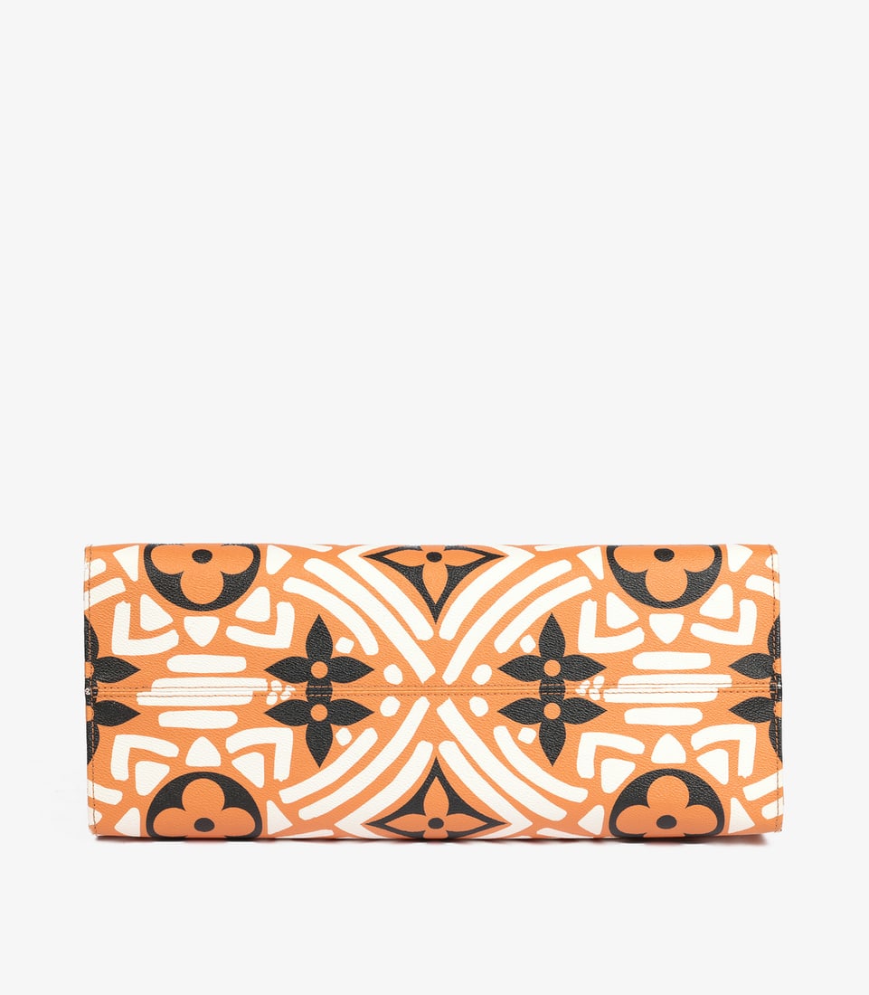 Louis Vuitton Orange, White & Black Giant Crafty Monogram Coated Canvas Onthego GM - 8