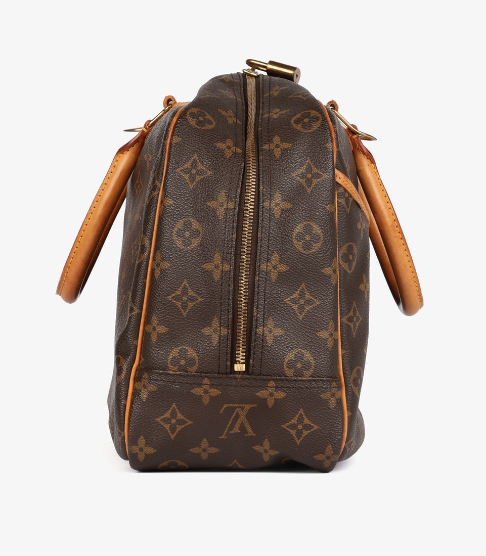 Louis Vuitton Brown Monogram Coated Canvas & Vachetta Leather Vintage Deauville - 4