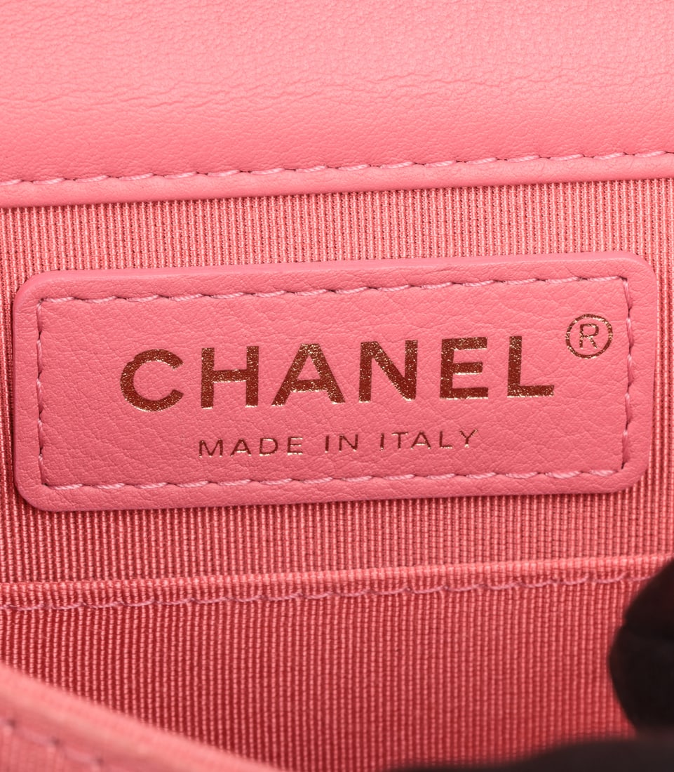 Chanel Pink Chevron Quilted Lambskin North-South Le Boy Bag - 10
