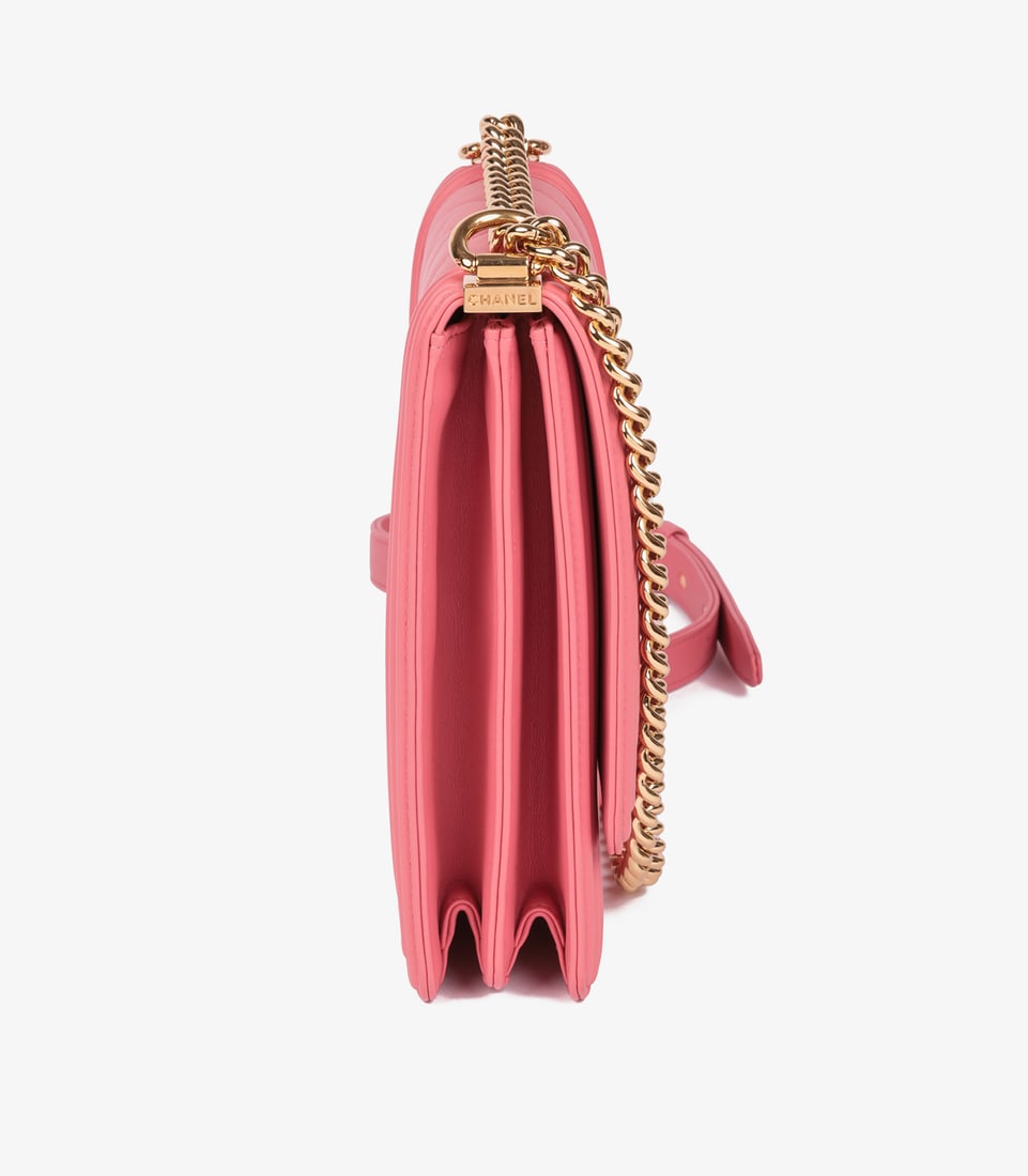 Chanel Pink Chevron Quilted Lambskin North-South Le Boy Bag - 3