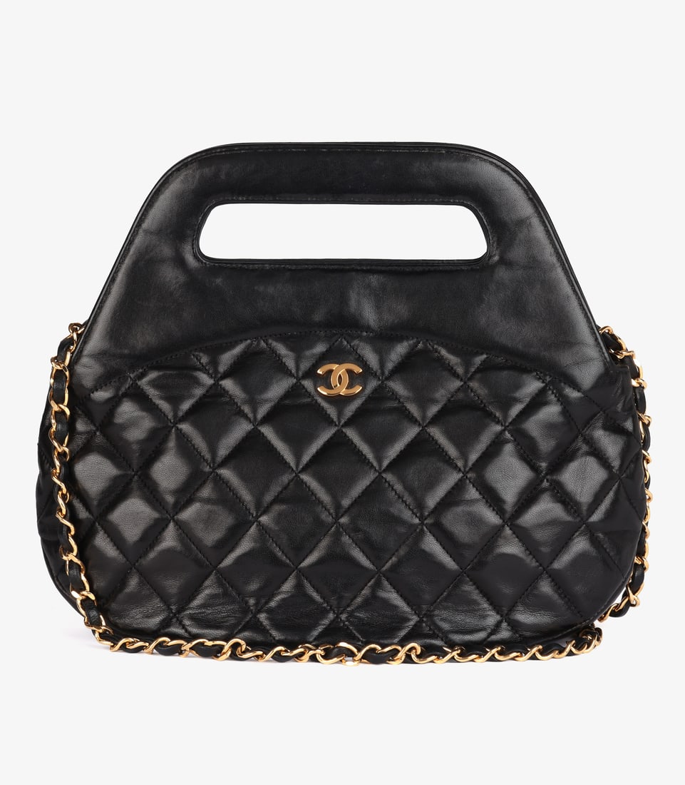 Chanel Black Quilted Lambskin Leather Vintage Large Classic Round Shoulder Tote Bag: Title: Chanel Black Quilted Lambskin Leather Vintage Large Classic Round Shoulder Tote Bag Description: Chanel Black Quilted Lambskin Leather Vintage Large Classic Round Shoulder Tote Product