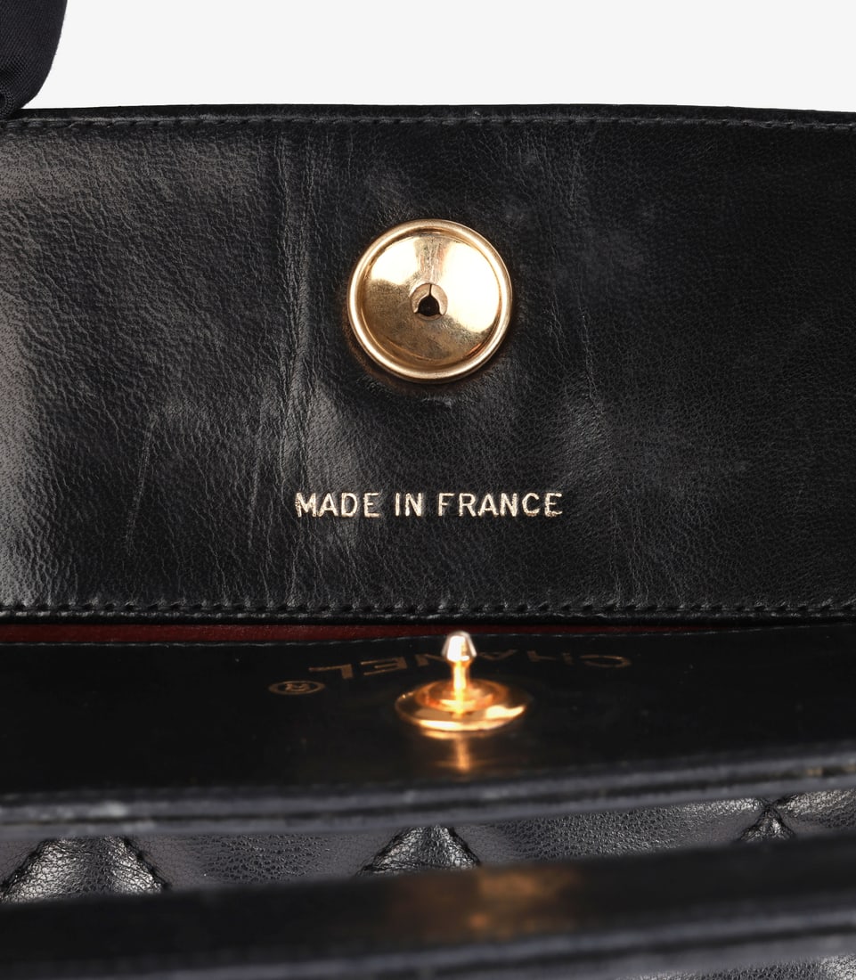 Chanel Black Quilted Lambskin Leather Vintage Large Classic Round Shoulder Tote Bag - 7