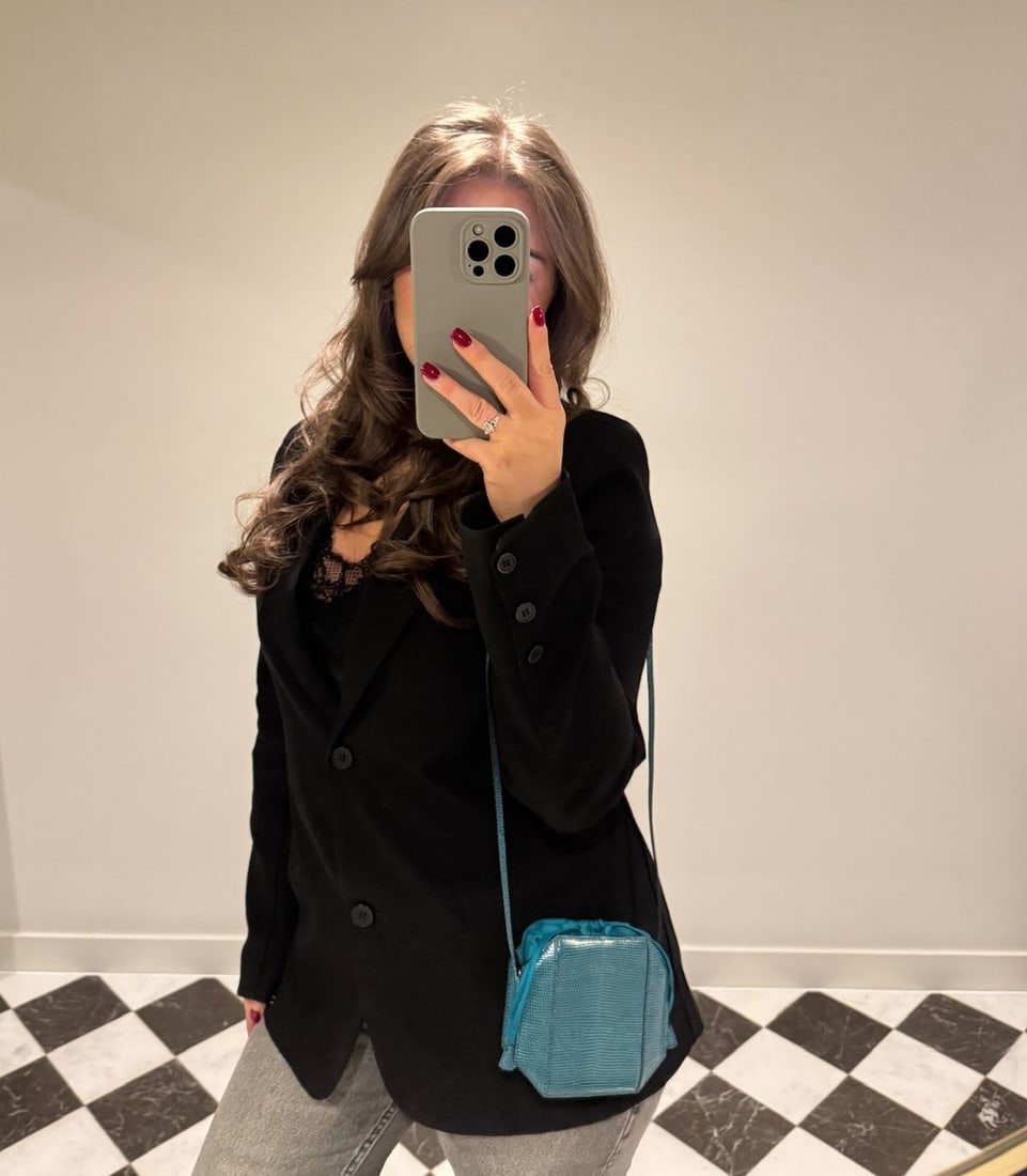 Hermès Bleu Petrole Shiny Niloticus Lizard Leather & Silk Sac a Poudrier Handbag - 2