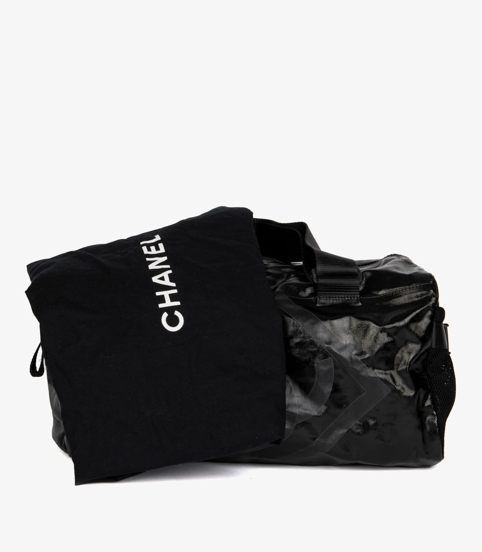 Chanel Black Vinyl & Mesh Sports Line Duffle Bag - 14