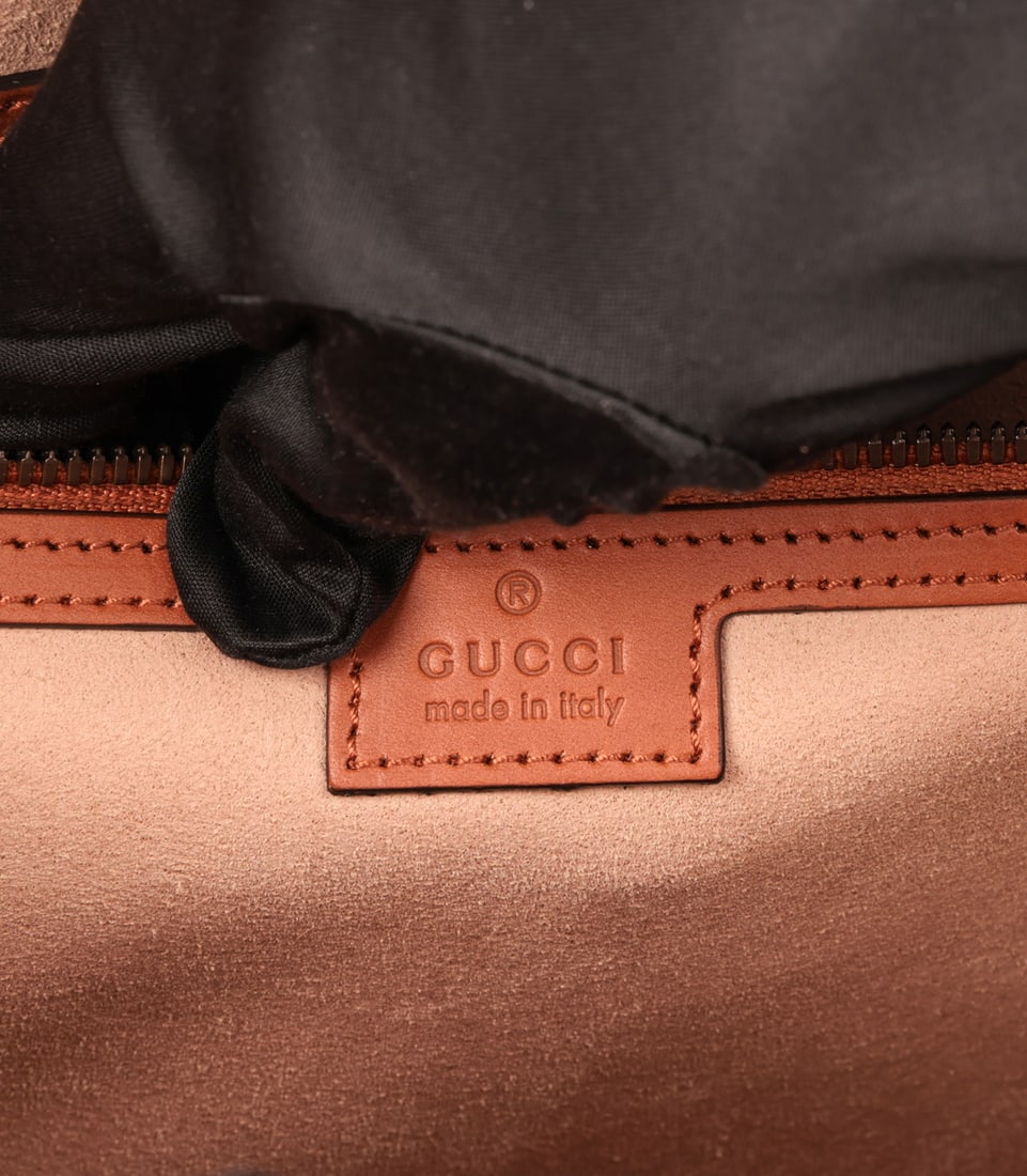 Gucci Brown, White & GG Supreme Coated Canvas Patchwork, Brown Calfskin Leather Maxi Diana - 10