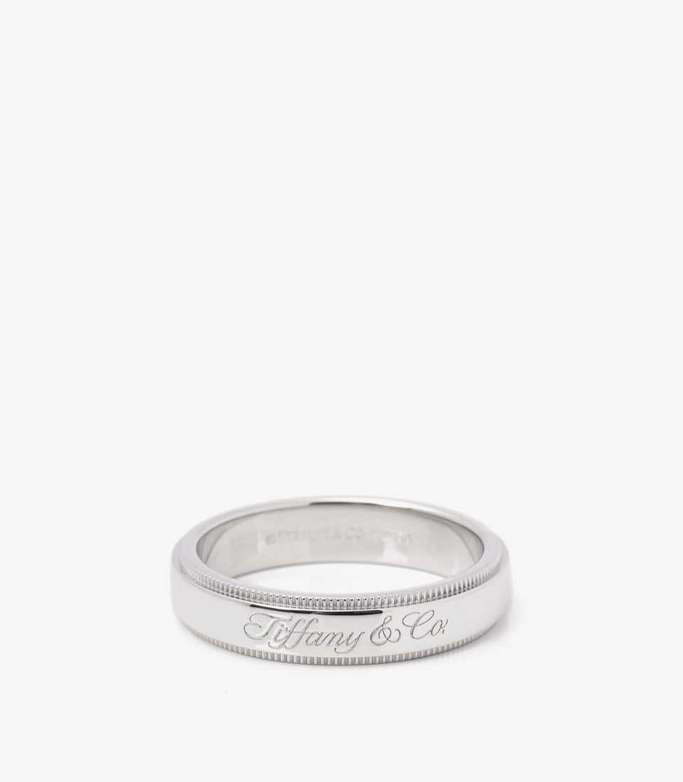 Tiffany & Co. Milgrain Platinum Band Ring - 2