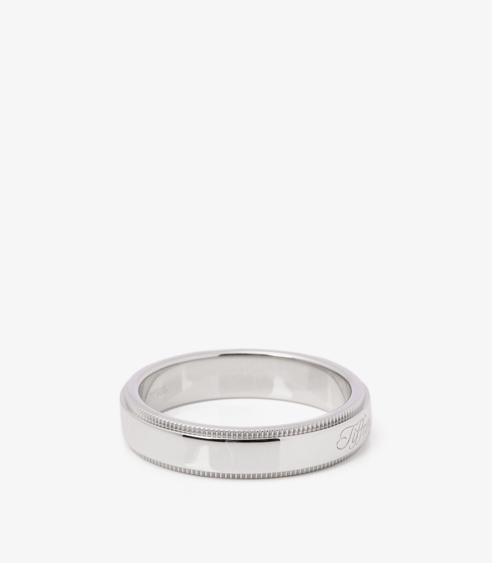 Tiffany & Co. Milgrain Platinum Band Ring - 3