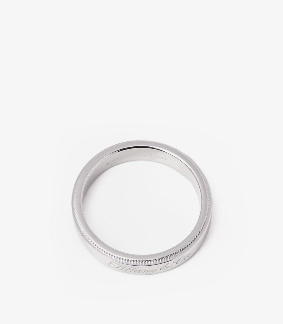 Tiffany & Co. Milgrain Platinum Band Ring - 6