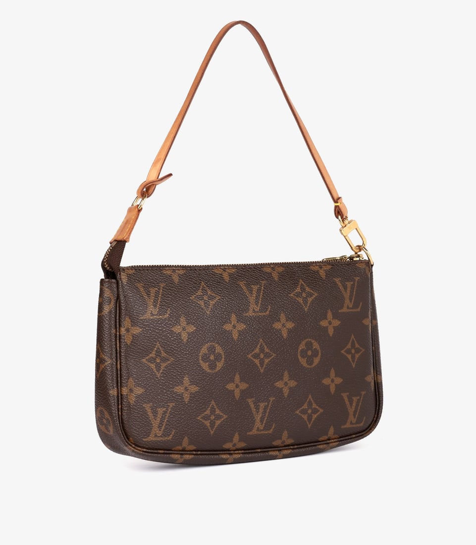 Louis Vuitton Brown Monogram Coated Canvas & Vachetta Leather Vintage Pochette Accessoires - 3