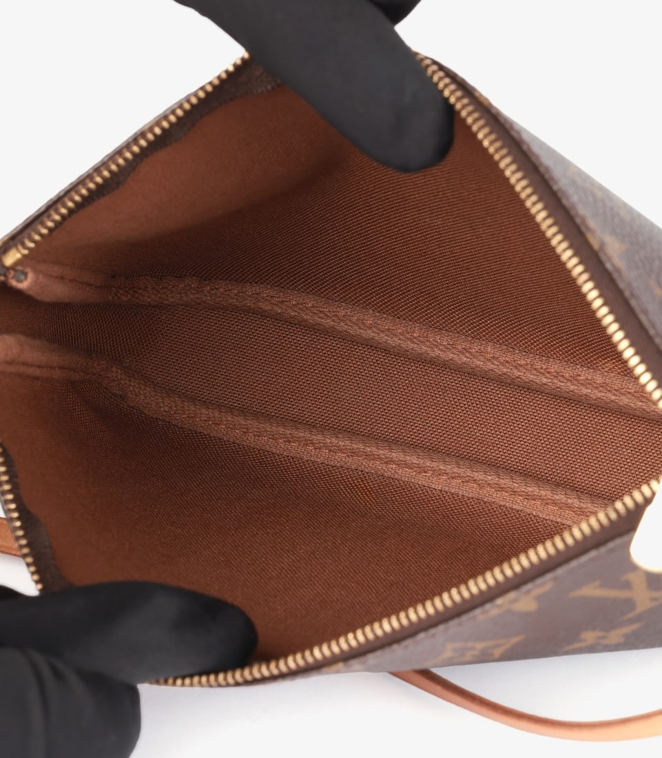 Louis Vuitton Brown Monogram Coated Canvas & Vachetta Leather Vintage Pochette Accessoires - 9