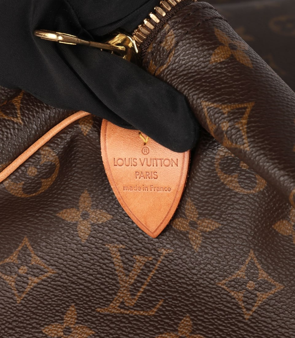 Louis Vuitton Brown Monogram Coated Canvas & Vachetta Leather Vintage Keepall 50 - 2
