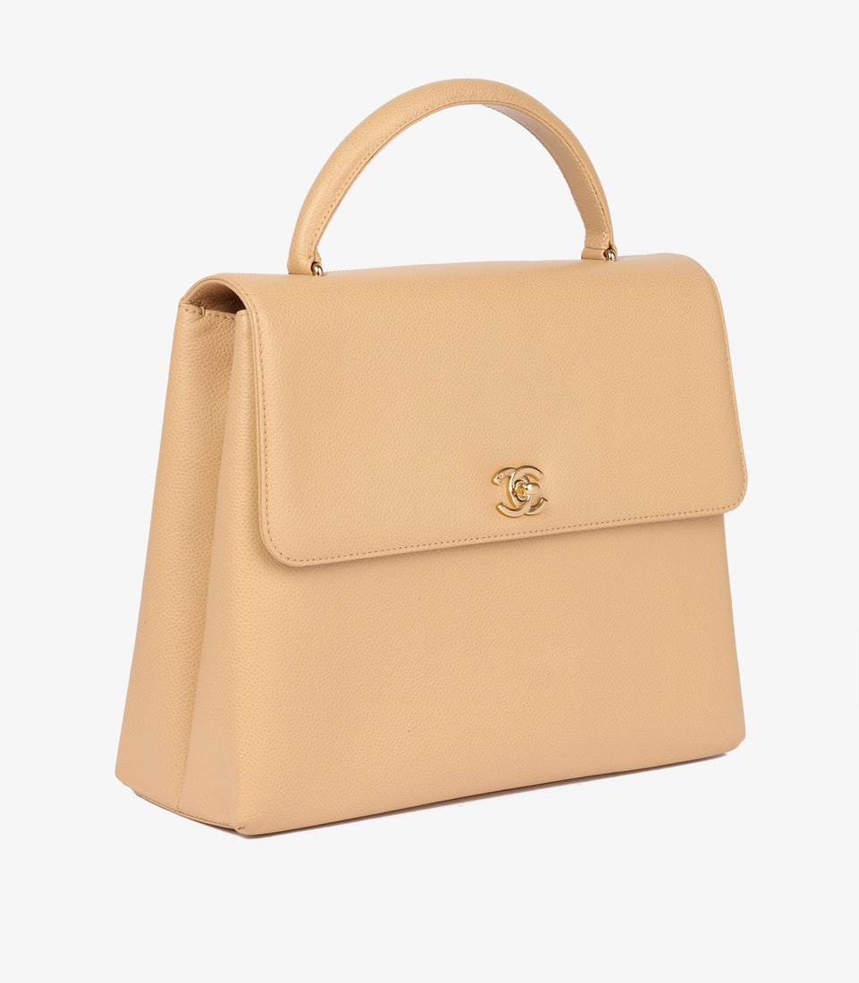 Chanel Beige Caviar Leather Vintage Classic Kelly - 3