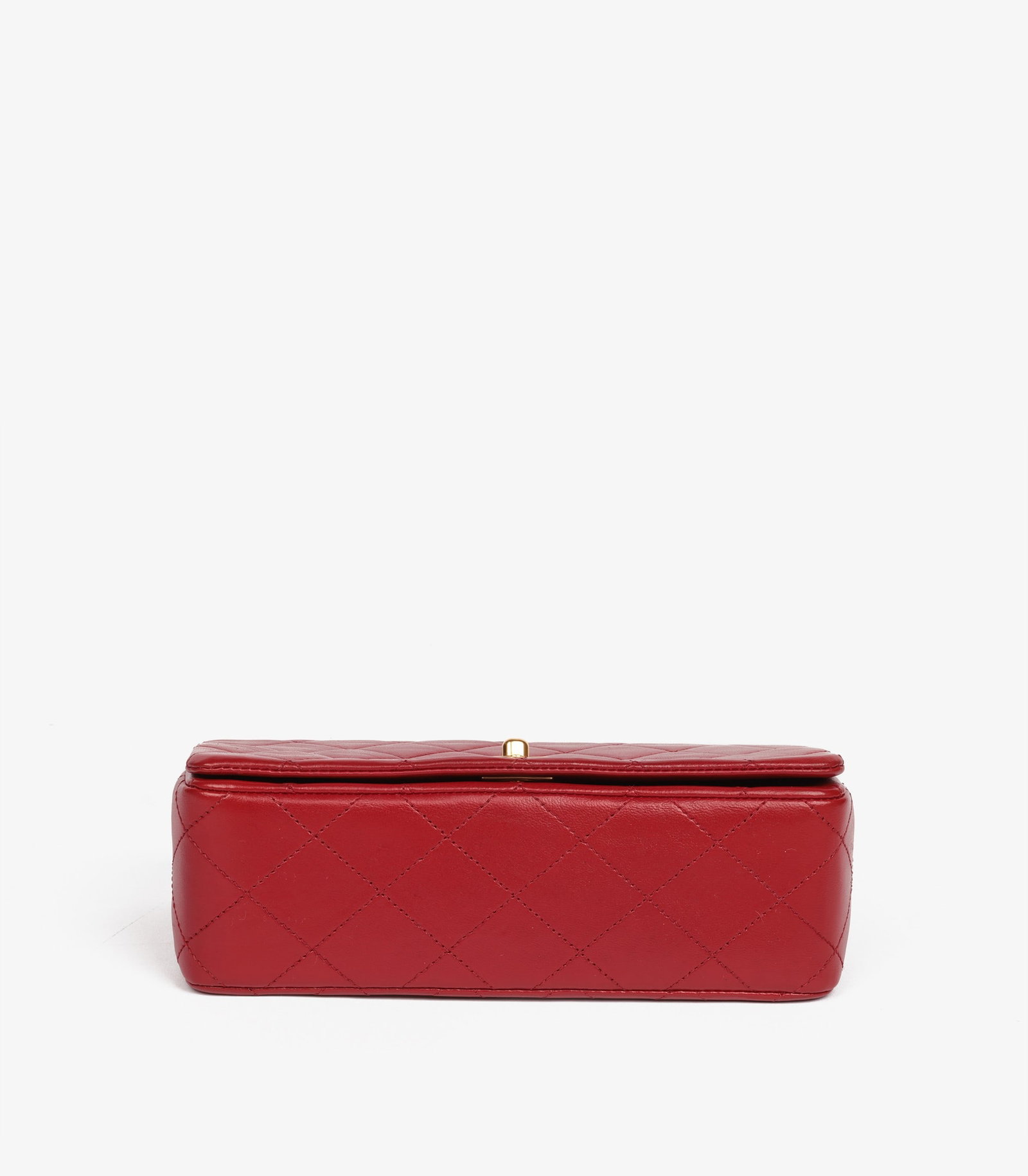 Chanel Red Quilted Lambskin Vintage Rectangular Mini Full Flap Bag - 7
