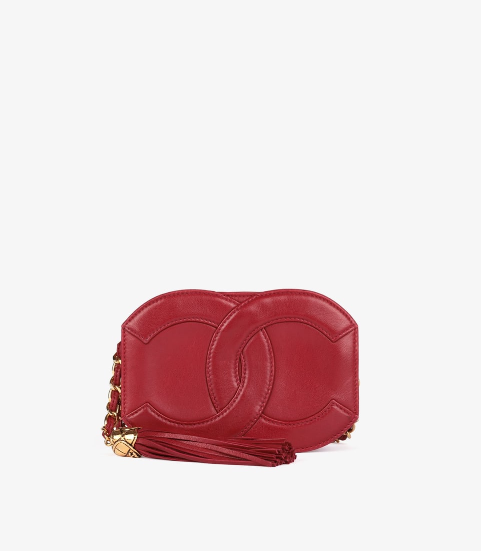 Chanel Red Lambskin Leather Vintage Micro Fringe Timeless Shoulder Bag - 6