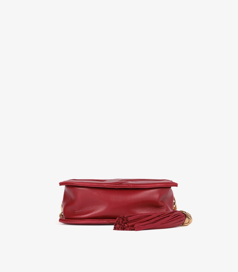 Chanel Red Lambskin Leather Vintage Micro Fringe Timeless Shoulder Bag - 7