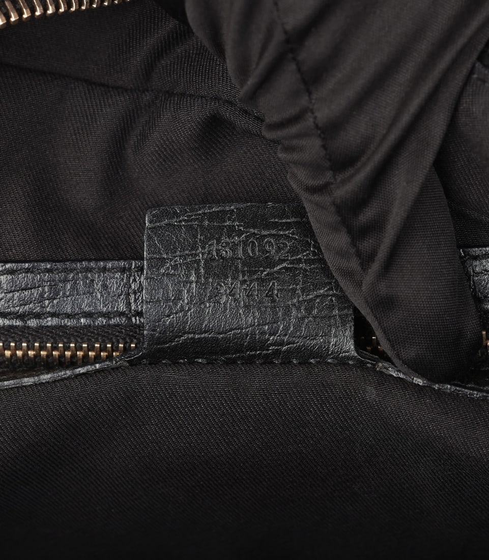 Gucci Black GG Monogram Canvas & Calfskin Leather Web Vintage Horsebit Tote - 10