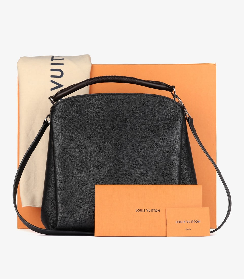 Louis Vuitton Black Monogram Perforated Mahina & Brown Calfskin Leather Babylone PM - 12