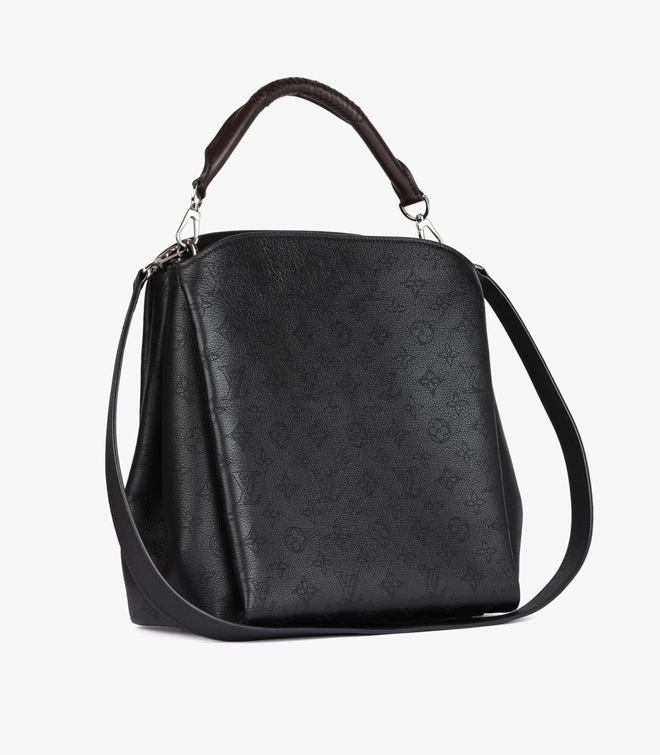 Louis Vuitton Black Monogram Perforated Mahina & Brown Calfskin Leather Babylone PM - 4