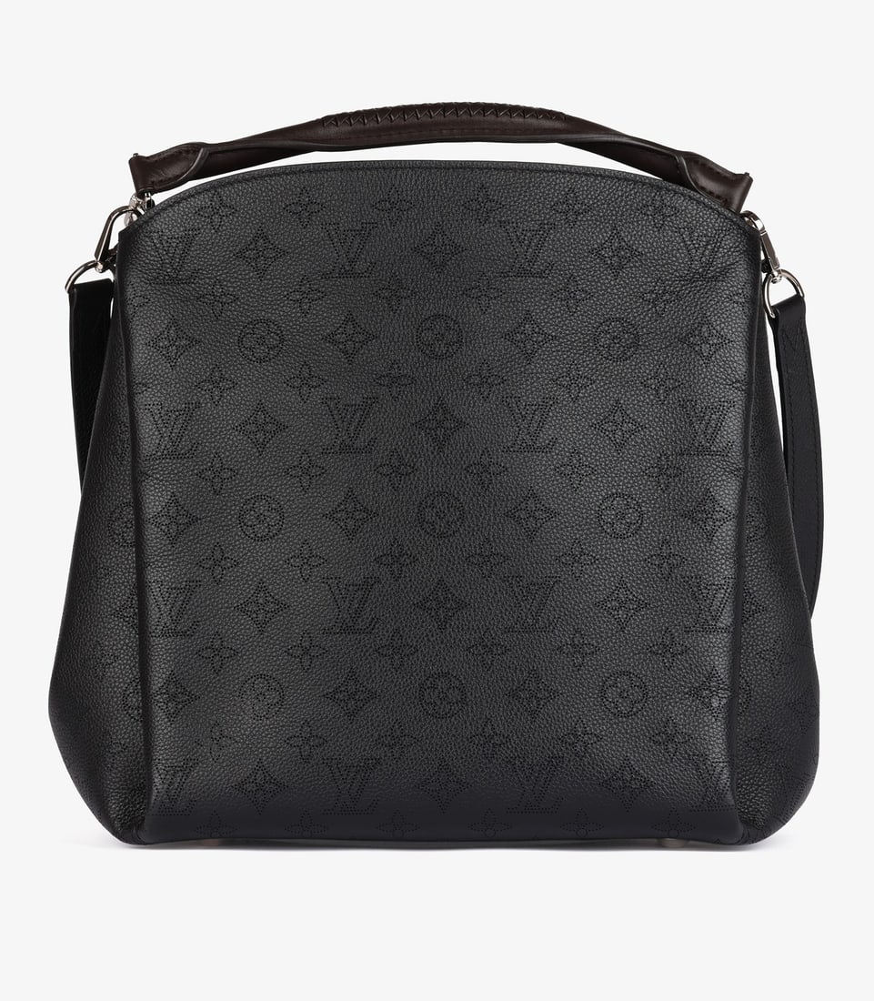 Louis Vuitton Black Monogram Perforated Mahina & Brown Calfskin Leather Babylone PM - 7